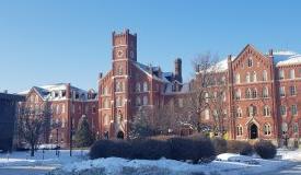 Francis Hall in Winter, West View